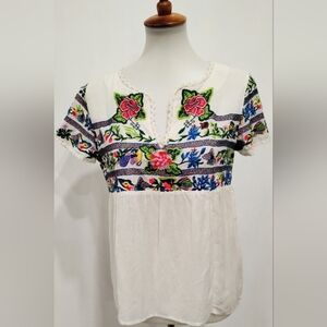 RETRO VANESSA VIRGINIA EMBROIDERED BLOUSE